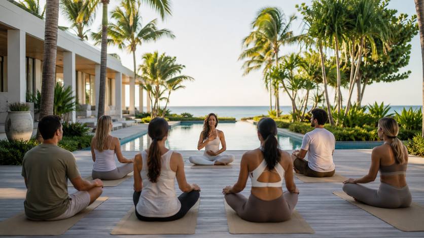 Outdoor group yoga